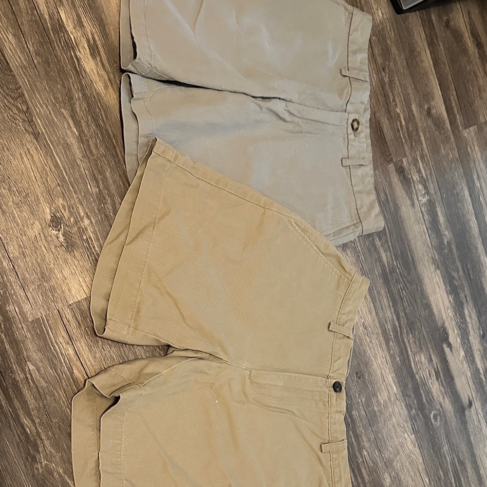 Beige and Tan Casual Shorts Set